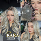 JBEXTENSION 23 Inches Bali Blonde Pre-Cut 13X6 Free Part Snowflake Lace Frontlace Glueless Wig KARA PRO - BALI BLONDE【BENDY EAR TABS】