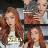JBEXTENSION 23 Inches Chocolate Orange Pre-Cut 13X6 Free Part Snowflake Lace Frontlace Glueless Wig KARA PRO - CHOCOLATE ORANGE【BENDY EAR TABS】