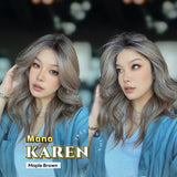 [PRE-ORDER] JBEXTENSION KAREN MONO Full Monofilament Handmade Full Lace Full Hand Tied Wig 20 Inches Maple Brown Mono Lace Handmade Futura Fiber Wig with Anti-slip Silicone Strips Glueless Wig KAREN MONO - MAPLE BROWN【BENDY EAR TABS】