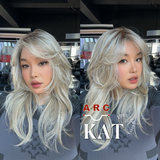 [PRE-ORDER] JBEXTENSION 20 Inches Mix Blonde Long Pre-Cut Arc Snowflake Lace Frontlace Glueless Wig KAT【BENDY EAR TABS】
