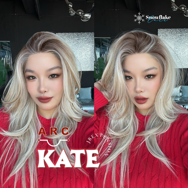 JBEXTENSION 24 Inches Butter Milk Pre-Cut Arc Snowflake Lace Frontlace Glueless Wig KATE【BENDY EAR TABS】