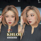 JBEXTENSION 12 Inches Bob Cut Sunset Blush Pre-Cut Arc Snowflake Lace Frontlace Glueless Wig KHLOE ARC - SUNSET BLUSH【BENDY EAR TABS】