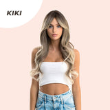 JBEXTENSION 26 Inches Long Curly Blonde Wig With Bangs KIKI