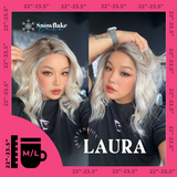 JBEXTENSION 14 Inches Blonde Pre-Cut Side Part Snowflake Lace Frontlace Glueless Wig LAURA SNOWFLAKE【BENDY EAR TABS】- M/L