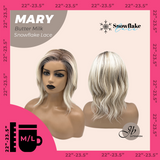 JBEXTENSION 14 Inches Butter Milk Pre-Cut Side Part Snowflake Lace Frontlace Glueless Wig MARY BUTTER MILK【BENDY EAR TABS】- M/L