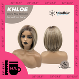 JBEXTENSION 12 Inches Bob Cut Dark Mix Blonde Pre-Cut Snowflake Lace Frontlace Glueless Wig KHLOE DARK MIX BLONDE【PERMATEASE】【BENDY EAR TABS】- M/L