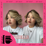 JBEXTENSION 10 Inches Hazelnut Blonde Highlight Pre-Cut Side Part Snowflake Lace Frontlace Glueless Wig MICHELLE HAZELNUT【BENDY EAR TABS】- M/L