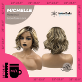 JBEXTENSION 10 Inches Hazelnut Blonde Highlight Pre-Cut Side Part Snowflake Lace Frontlace Glueless Wig MICHELLE HAZELNUT【BENDY EAR TABS】- M/L