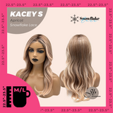 JBEXTENSION 20 Inches Apricot Pre-Cut Snowflake Lace Frontlace Glueless Wig KACEY S APRICOT【PERMATEASE】【BENDY EAR TABS】- M/L
