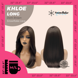 JBEXTENSION 18 Inches Dark Brown Pre-Cut Snowflake Lace Frontlace Glueless Wig KHLOE LONG DARK BROWN【PERMATEASE】【BENDY EAR TABS】- M/L