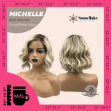 JBEXTENSION 10 Inches Bali Blonde Pre-Cut Side Part Snowflake Lace Frontlace Glueless Wig MICHELLE BALI BLONDE【BENDY EAR TABS】- M/L