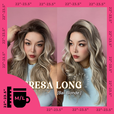JBEXTENSION 22 Inches Long Bali Blonde Pre-Cut Snowflake Lace Frontlace Glueless Wig TERESA LONG BALI BLONDE【PERMATEASE】【BENDY EAR TABS】- M/L