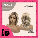 JBEXTENSION 14 Inches Mix Blonde Pre-Cut Side Part Snowflake Lace Frontlace Glueless Wig MARY MIX BLONDE【BENDY EAR TABS】- M/L