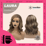 JBEXTENSION 14 Inches Hazelnut Pre-Cut Side Part Snowflake Lace Frontlace Glueless Wig LAURA SNOWFLAKE HAZELNUT【BENDY EAR TABS】- M/L