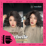 JBEXTENSION 10 Inches Dark Brown Pre-Cut Side Part Snowflake Lace Frontlace Glueless Wig MICHELLE DARK BROWN【BENDY EAR TABS】- M/L