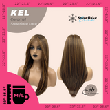 JBEXTENSION 22 Inches Caramel Pre-Cut Snowflake Lace Frontlace Glueless Wig KEL CARAMEL【PERMATEASE】【BENDY EAR TABS】- M/L