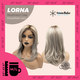JBEXTENSION 18 Inches Mushroom Grey Curly Pre-Cut Snowflake Lace Frontlace Glueless Wig LORNA MUSHROOM GREY【PERMATEASE】【BENDY EAR TABS】- M/L