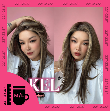 JBEXTENSION 22 Inches Hazelnut Blonde Highlight Pre-Cut Snowflake Lace Frontlace Glueless Wig KEL HAZELNUT【PERMATEASE】【BENDY EAR TABS】- M/L