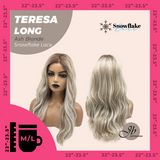 JBEXTENSION 22 Inches Long Ash Blonde Pre-Cut Snowflake Lace Frontlace Glueless Wig TERESA LONG ASH BLONDE【PERMATEASE】【BENDY EAR TABS】- M/L