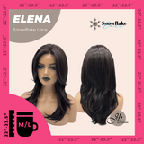 JBEXTENSION 18 Inches Natural Black Pre-Cut Snowflake Lace Frontlace Glueless Wig ELENA【PERMATEASE】【BENDY EAR TABS】- M/L