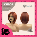 JBEXTENSION 12 Inches Bob Cut Copper Red Pre-Cut Snowflake Lace Frontlace Glueless Wig KHLOE COPPER RED【PERMATEASE】【BENDY EAR TABS】- M/L