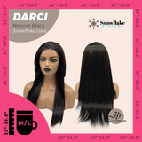 JBEXTENSION 25 Inches Natural Black Pre-Cut Snowflake Lace Frontlace Glueless Wig DARCI NATURAL BLACK【PERMATEASE】【BENDY EAR TABS】- M/L