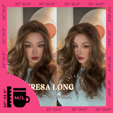 JBEXTENSION 22 Inches Long Caramel Pre-Cut Snowflake Lace Frontlace Glueless Wig TERESA LONG CARAMEL【PERMATEASE】【BENDY EAR TABS】- M/L