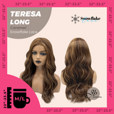 JBEXTENSION 22 Inches Long Caramel Pre-Cut Snowflake Lace Frontlace Glueless Wig TERESA LONG CARAMEL【PERMATEASE】【BENDY EAR TABS】- M/L