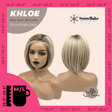 JBEXTENSION 12 Inches Bob Cut Mix Ash Blonde Pre-Cut Snowflake Lace Frontlace Glueless Wig KHLOE MIX ASH BLONDE【PERMATEASE】【BENDY EAR TABS】- M/L