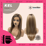 JBEXTENSION 22 Inches Camel Pre-Cut Snowflake Lace Frontlace Glueless Wig KEL CAMEL【PERMATEASE】【BENDY EAR TABS】- M/L