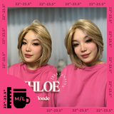 JBEXTENSION 12 Inches Bob Cut Honey Blonde Pre-Cut Snowflake Lace Frontlace Glueless Wig KHLOE HONEY BLONDE【PERMATEASE】【BENDY EAR TABS】- M/L