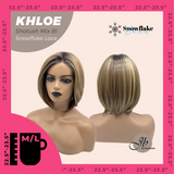 JBEXTENSION 12 Inches Bob Cut Shatush Mix Blonde Pre-Cut Snowflake Lace Frontlace Glueless Wig KHLOE SHATUSH MIX BLONDE【PERMATEASE】- M/L
