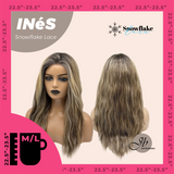 JBEXTENSION 22 Inches Mix Blonde Pre-Cut Snowflake Lace Frontlace Glueless Wig INéS SNOWFLAKE【PERMATEASE】【BENDY EAR TABS】- M/L