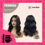 JBEXTENSION 18 Inches Natural Black Pre-Cut Snowflake Lace Frontlace Glueless Wig TERESA NATURAL BLACK【PERMATEASE】【BENDY EAR TABS】- M/L