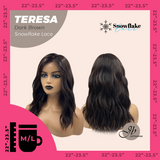 JBEXTENSION 18 Inches Dark Brown Pre-Cut Snowflake Lace Frontlace Glueless Wig TERESA【PERMATEASE】【BENDY EAR TABS】-M/L