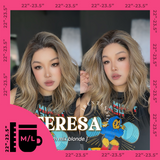 JBEXTENSION 18 Inches Shatush Mix Blonde Pre-Cut Snowflake Lace Frontlace Glueless Wig TERESA SHATUSH MIX BLONDE【PERMATEASE】【BENDY EAR TABS】- M/L