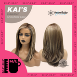 JBEXTENSION 18 Inches Hazelnut Blonde Highlight Pre-Cut Snowflake Lace Frontlace Glueless Wig KAI'S HAZELNUT【PERMATEASE】【BENDY EAR TABS】- M/L