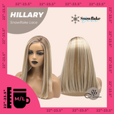 JBEXTENSION 16 Inches Blonde Straight Pre-Cut Side Part Snowflake Lace Frontlace Glueless Wig HILLARY SNOWFLAKE【BENDY EAR TABS】- M/L