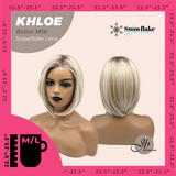 JBEXTENSION 12 Inches Bob Cut Butter Milk Pre-Cut Snowflake Lace Frontlace Glueless Wig KHLOE BUTTER MILK【PERMATEASE】【BENDY EAR TABS】- M/L