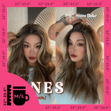 JBEXTENSION 22 Inches Mix Blonde Pre-Cut Snowflake Lace Frontlace Glueless Wig INéS SNOWFLAKE【PERMATEASE】【BENDY EAR TABS】- M/L