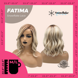 JBEXTENSION 12 Inches Blonde Curly Pre-Cut Side Part Snowflake Lace Frontlace Glueless Wig FATIMA SNOWFLAKE【BENDY EAR TABS】- M/L