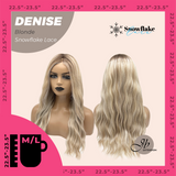 JBEXTENSION 24 Inches Blonde Wave Pre-Cut Snowflake Lace Frontlace Glueless Wig DENISE BLONDE【PERMATEASE】【BENDY EAR TABS】- M/L