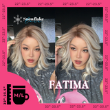 JBEXTENSION 12 Inches Blonde Curly Pre-Cut Side Part Snowflake Lace Frontlace Glueless Wig FATIMA SNOWFLAKE【BENDY EAR TABS】- M/L