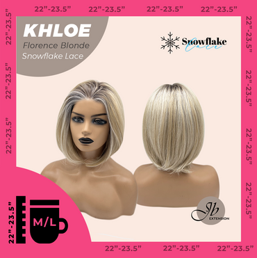 JBEXTENSION 12 Inches Bob Cut Florence Blonde Pre-Cut Snowflake Lace Frontlace Glueless Wig KHLOE FLORENCE BLONDE【PERMATEASE】【BENDY EAR TABS】- M/L