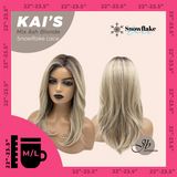 JBEXTENSION 18 Inches Mix Ash Blonde Pre-Cut Snowflake Lace Frontlace Glueless Wig KAI'S MIX ASH BLONDE【PERMATEASE】【BENDY EAR TABS】- M/L