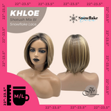 JBEXTENSION 12 Inches Bob Cut Shatush Mix Blonde Pre-Cut Snowflake Lace Frontlace Glueless Wig KHLOE SHATUSH MIX BLONDE【PERMATEASE】【BENDY EAR TABS】- M/L