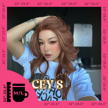 JBEXTENSION 20 Inches Copper Pre-Cut Snowflake Lace Frontlace Glueless Wig KACEY S COPPER【PERMATEASE】【BENDY EAR TABS】- M/L