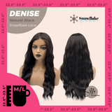 JBEXTENSION 24 Inches Natural Black Wave Pre-Cut Snowflake Lace Frontlace Glueless Wig DENISE NATURAL BLACK【PERMATEASE】【BENDY EAR TABS】- M/L