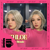 JBEXTENSION 12 Inches Bob Cut Cream Blonde Pre-Cut Snowflake Lace Frontlace Glueless Wig KHLOE CREAM BLONDE【PERMATEASE】【BENDY EAR TABS】- M/L