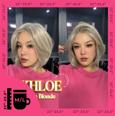 JBEXTENSION 12 Inches Bob Cut Cream Blonde Pre-Cut Snowflake Lace Frontlace Glueless Wig KHLOE CREAM BLONDE【PERMATEASE】【BENDY EAR TABS】- M/L